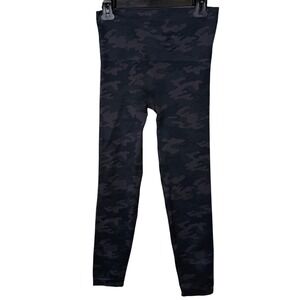 Spanx Look At Me Now Seamless Leggings Black Camo High‎ Waist Size L Stretch